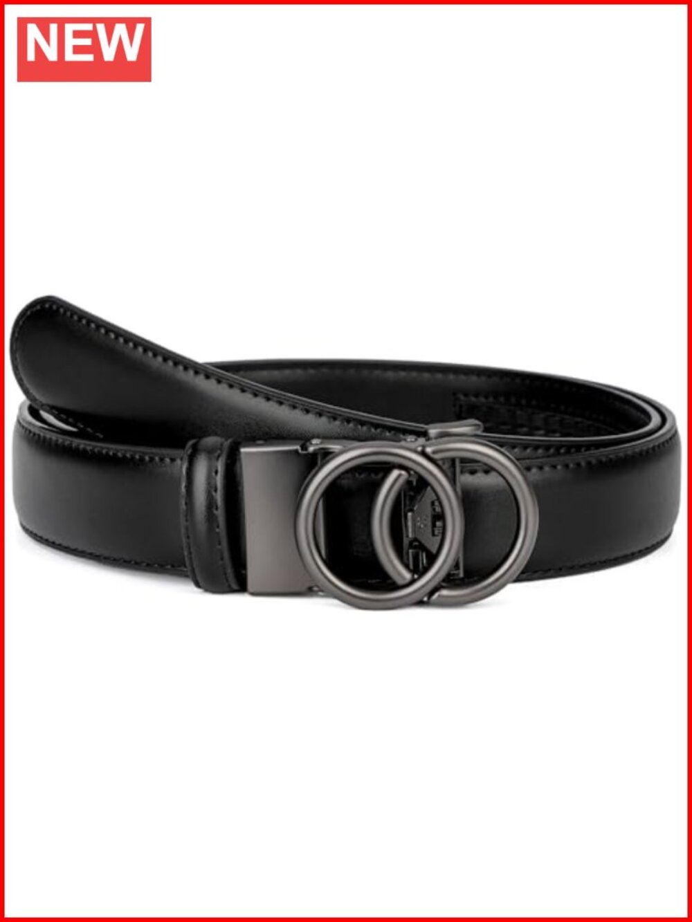 Women's Ratchet Leather Dress Belt Adjustable Custom Fit